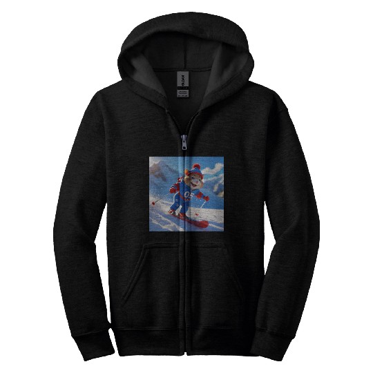 Hamster climbing the mountains cute Zip Hoodies