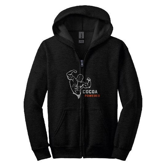 Cocoa Powered Chocolate Gym Zip Hoodies