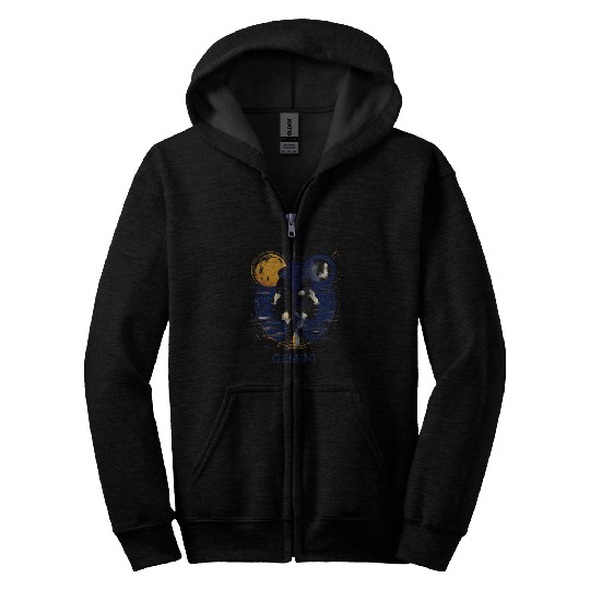 Zodiac Card Gemini Zip Hoodies