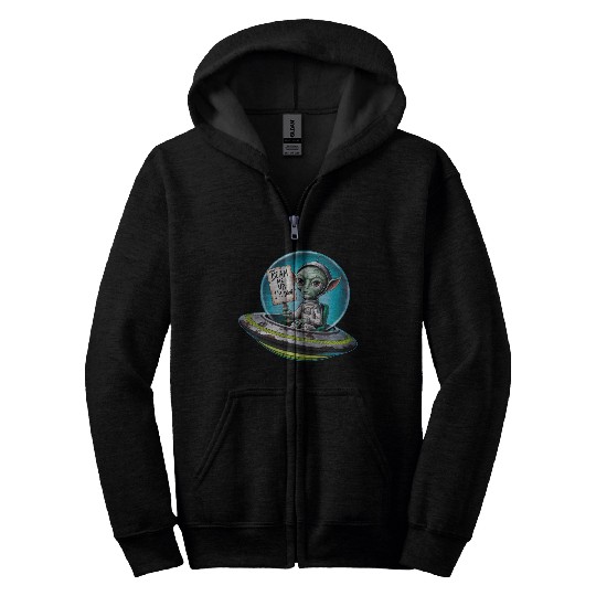 UFO Mars beam me up Allien Zip Hoodies