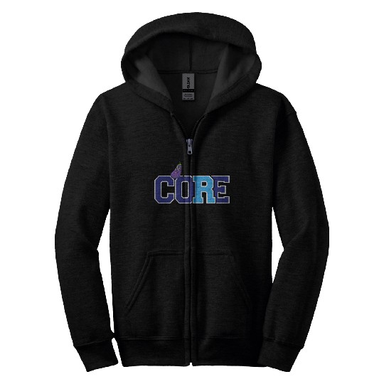 Core and eggplant Zip Hoodies