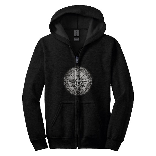 Mystic Eye Seal – Symbol of Vision and Power Zip Hoodies