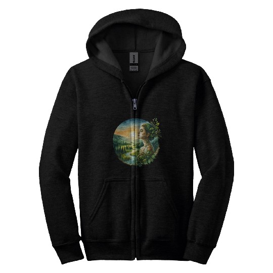 Nature Empress Graphic Zip Hoodies