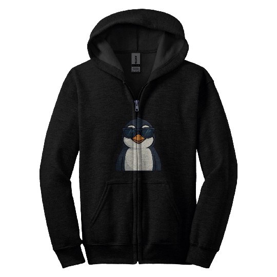 Cool penguin with sunglasses summer funny Zip Hoodies