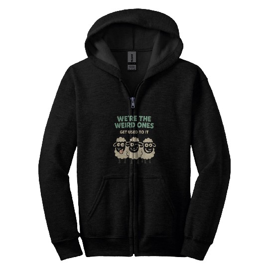 Funny Black Sheep Cousin Quirky Family Outcast Zip Hoodies