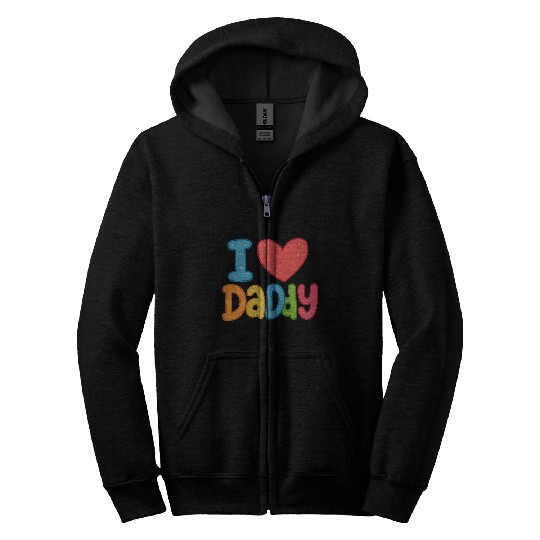 Father's Day gift (I love daddy) Zip Hoodies