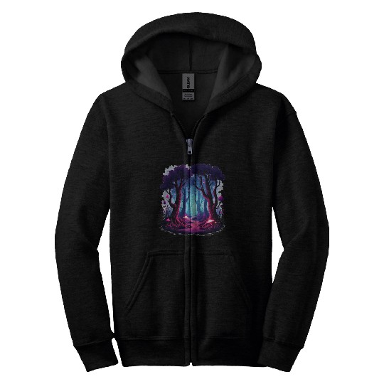 Enchanted Forest Dreamscape Zip Hoodies