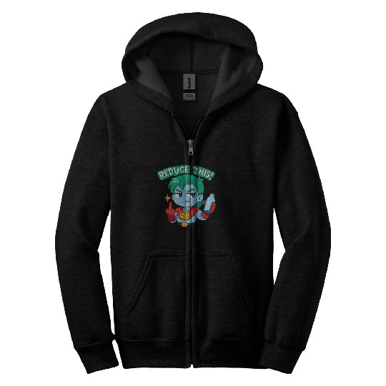 Chibi Style Captain Planet Reduce This!Design Zip Hoodies
