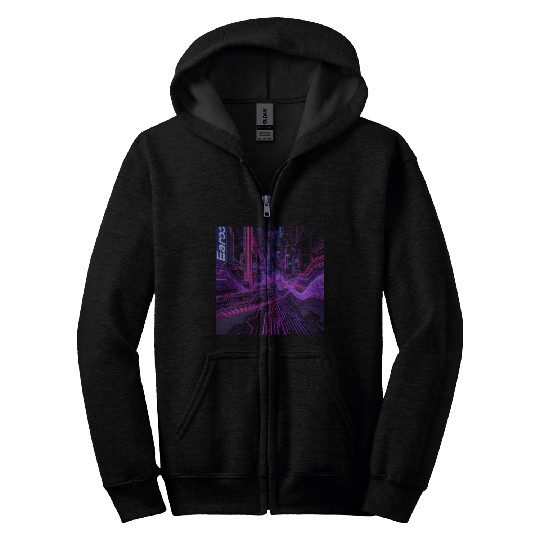 Cyberpunk Cityscape Zip Hoodies