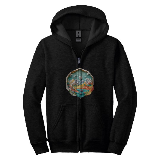 3D landscape Zip Hoodies