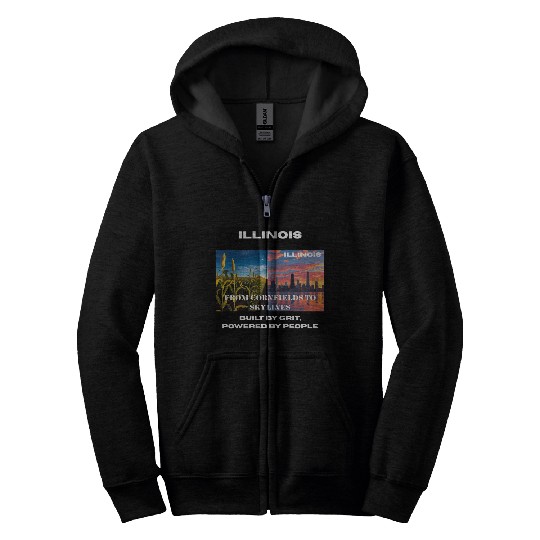 Illinois Midwest Mosaic Art Zip Hoodies