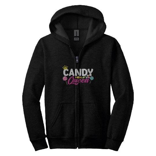 Funny Candy Queen Lollipop Lover Design 01 Zip Hoodies