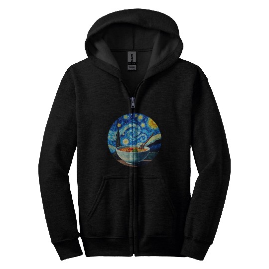 Van Gogh's Starry Night ramen noodle Bowl japanese Zip Hoodies