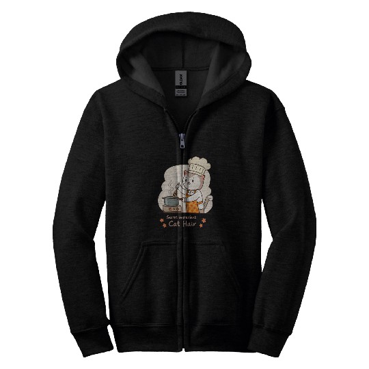 Gourmet Cat Hair Cuisine Zip Hoodies