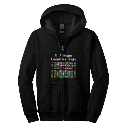 All Africans Countries Flags Zip Hoodies