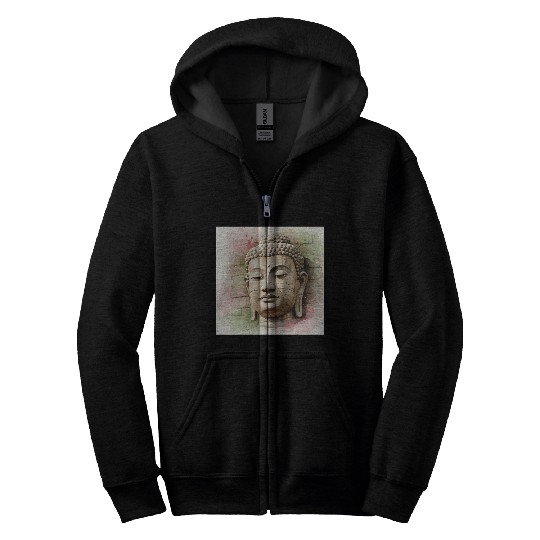 Ethereal Buddha Face Art Zip Hoodies