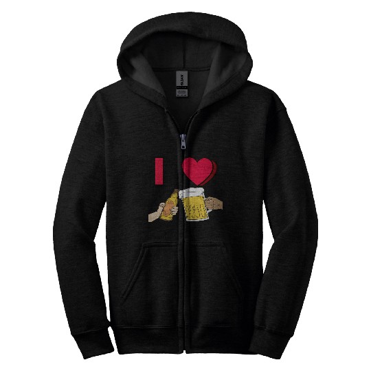 I LOVE BEER #1 Zip Hoodies