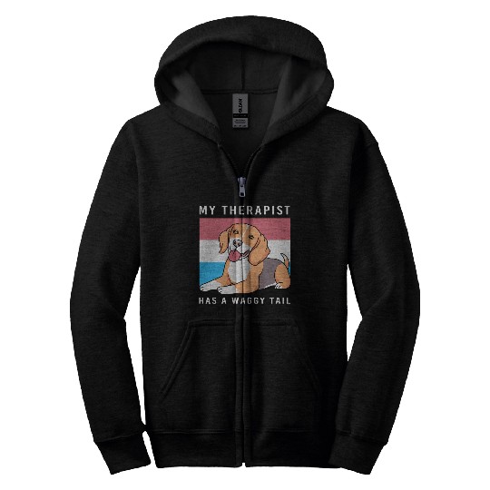 Therapy Dog Lover Psychology Therapist Zip Hoodies