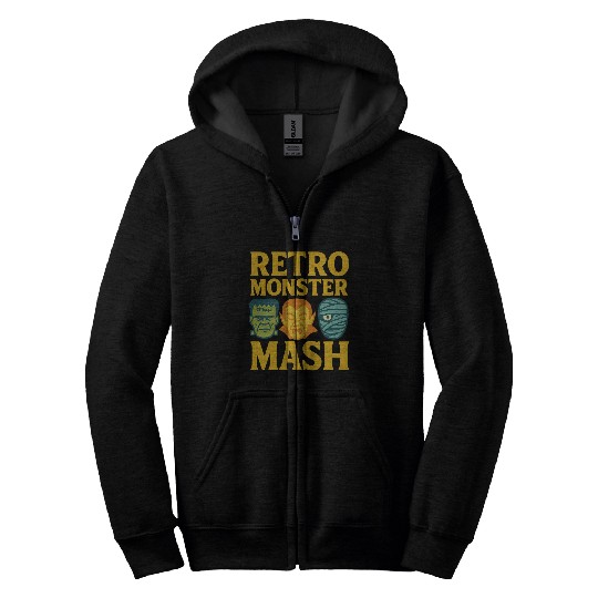 Retro Monster Mash Zip Hoodies Design