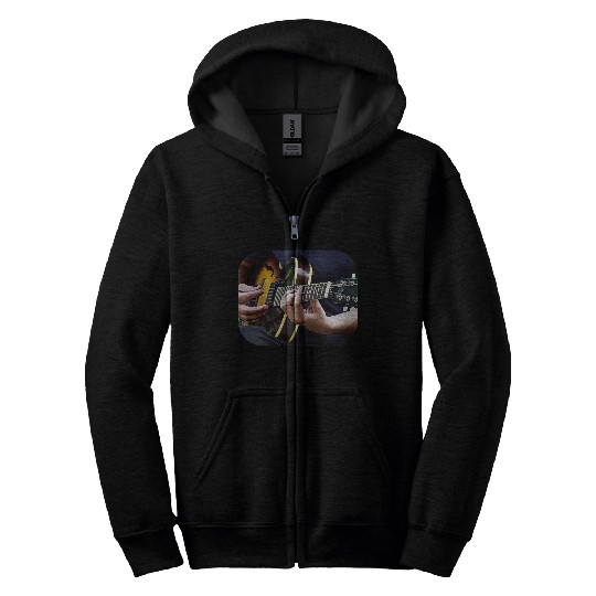 Playing Guitar Zip Hoodies