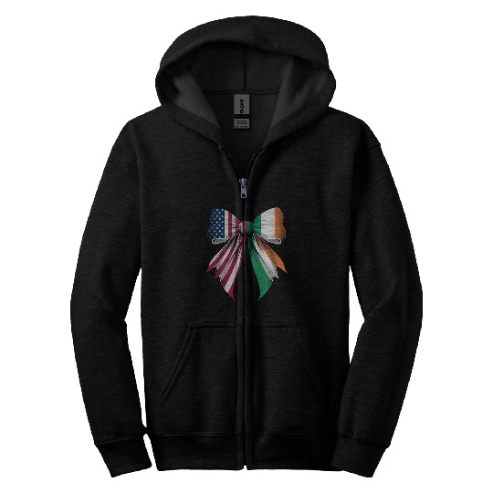 Coquette Bow Ireland Roots Heritage Irish Pride Zip Hoodies