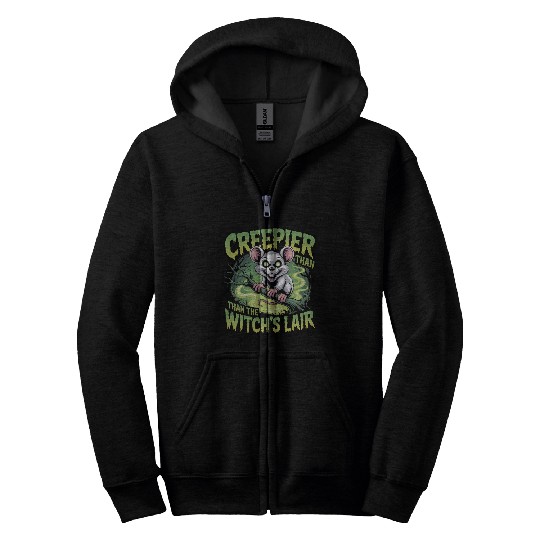 Creeper Mouse in Witch's Lair Design Zip Hoodies