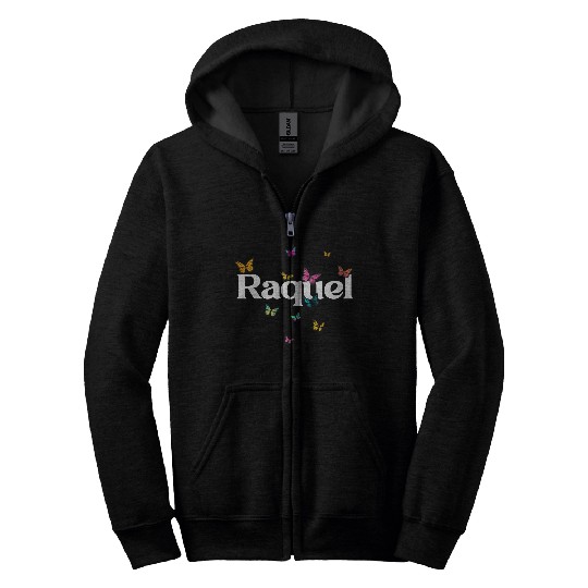 RAQUEL - beautiful girl name with cute butterflies Zip Hoodies
