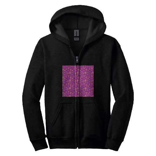 Vibrant Polka Dot Pattern in Pink and Purple Zip Hoodies