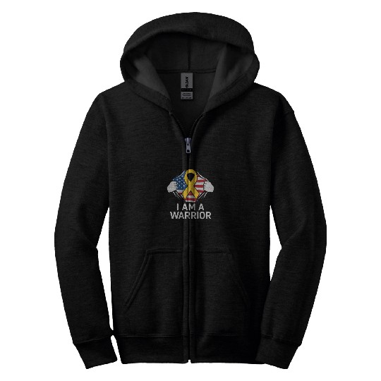 American Warrior of Strength & Awareness Zip Hoodies