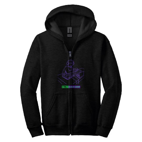 CTRL + Bass Drop DJ Software Zip Hoodies