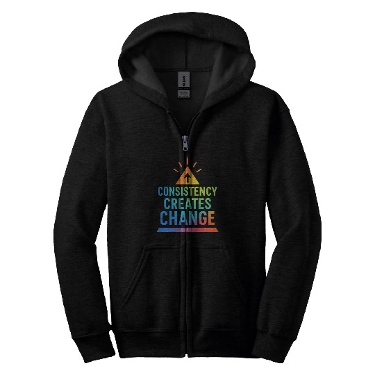 Inspirational Growth Triangle Design Zip Hoodies