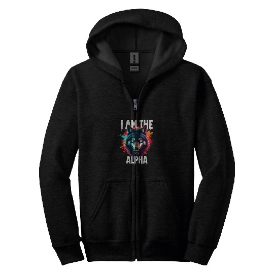 I Am The Alpha Wolf Zip Hoodies