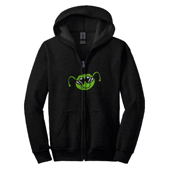 Caterpillar Sunglasses Cool Smile Cheeky Fun Alien Zip Hoodies