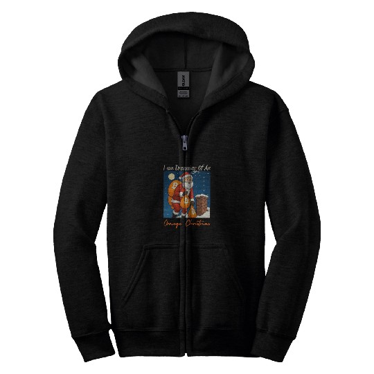 Crypto BITCOIN Santa Christmas Design Zip Hoodies