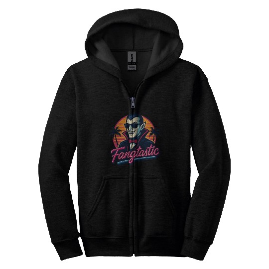 Fangtastic – Retro Vampire Neon Style Zip Hoodies