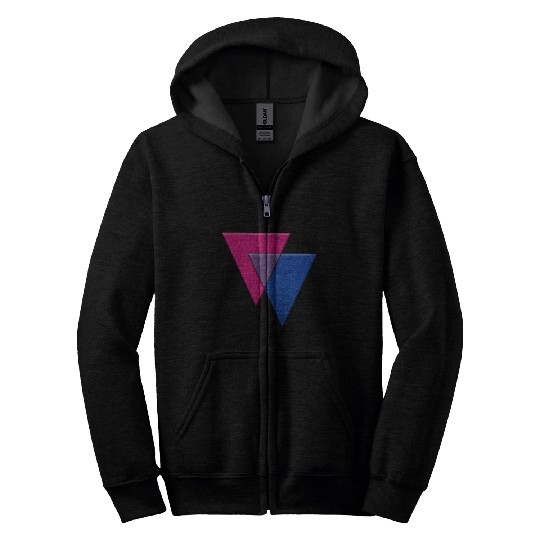 Bisexual Pride Triangles Zip Hoodies