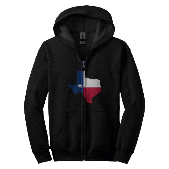 Texas State Flag Map Zip Hoodies