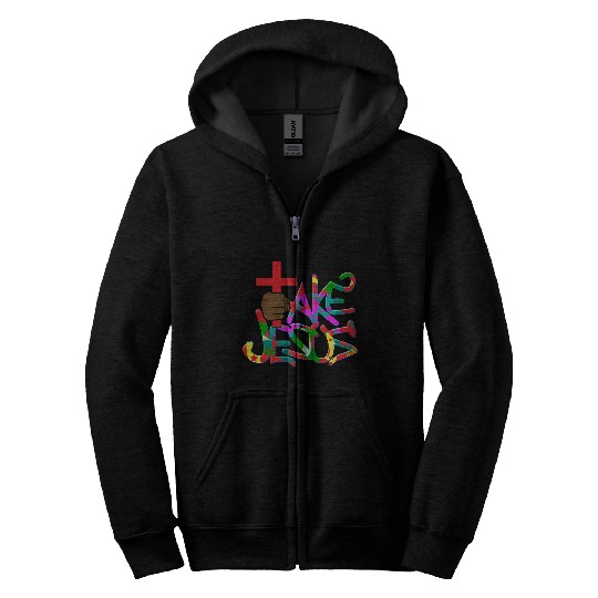 I'll Take Jesus Graffiti Print Zip Hoodies