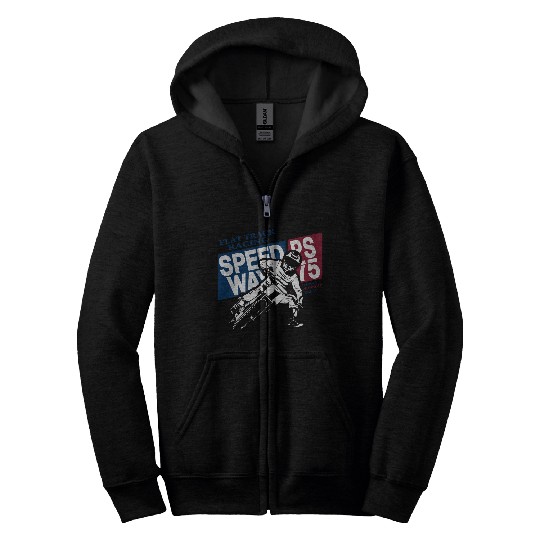 Flat Track Rider - Speedway Racing Zip Hoodies