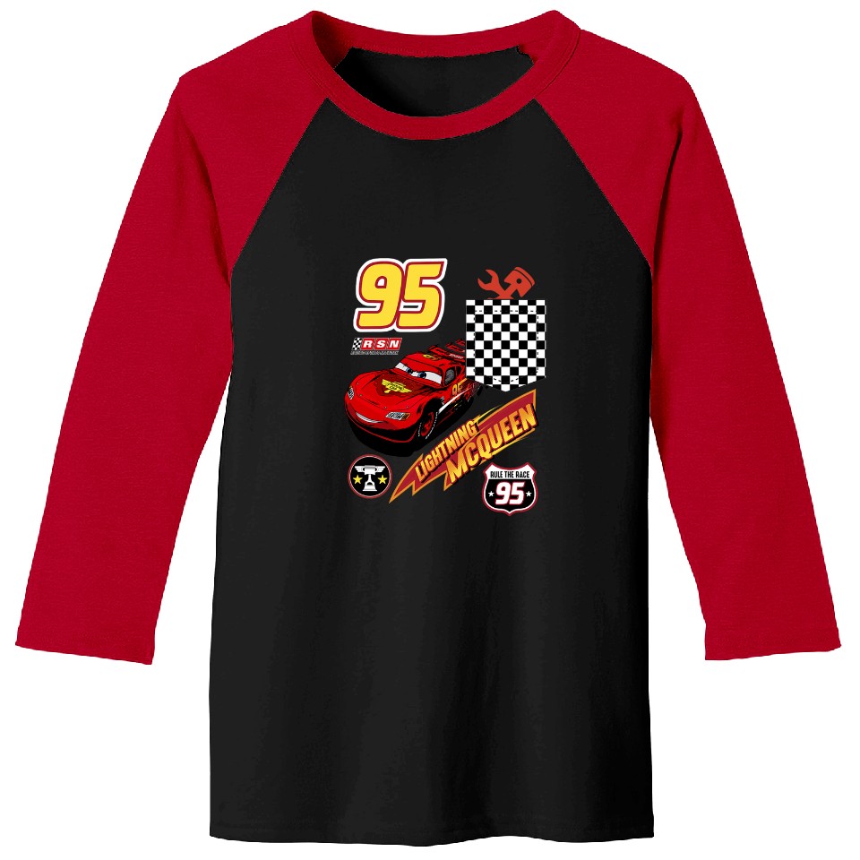 Disney Pixar Cars Lightning McQueen Racing Flag Faux Pocket Baseball ...