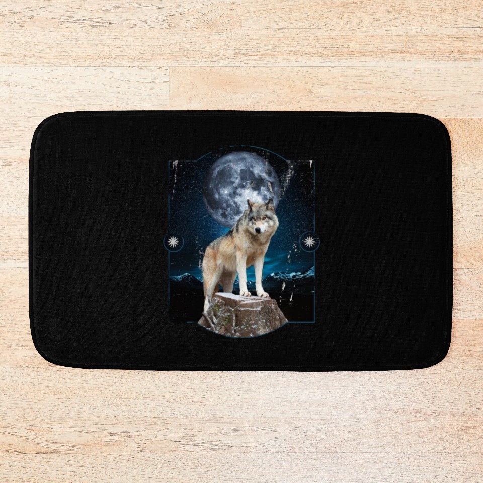 Wolf Moon Forest Wolves Nature Nature Liever Full Bath Mats | ID ...