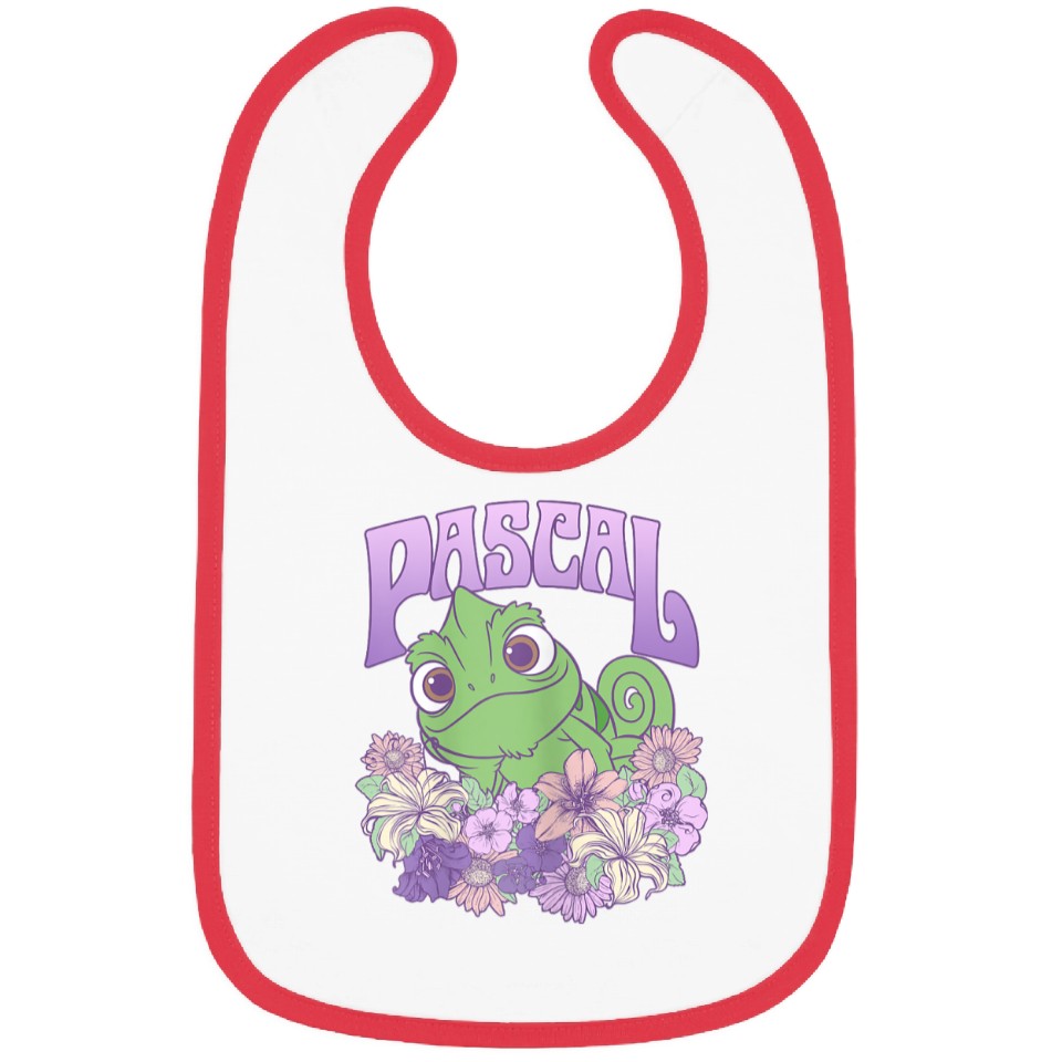 Disney Tangled Cute Pascal Floral Pastel Big Chest Portrait gifts Bibs ...