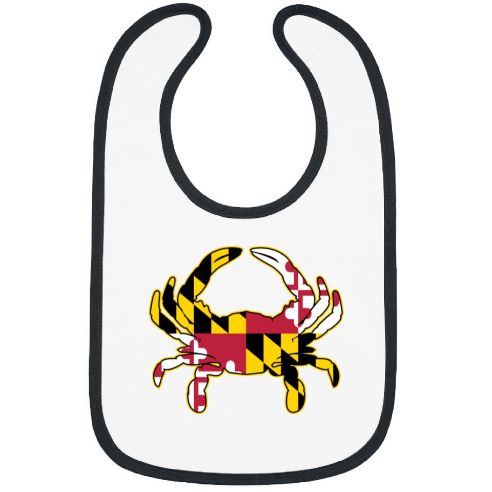 Maryland Flag Crab Illustration Bibs