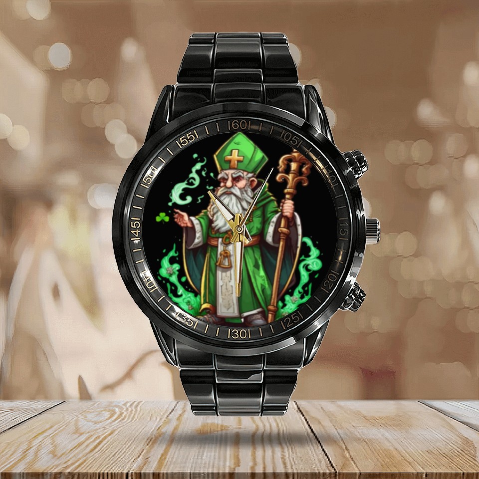 Discover St. Patrick Calendar Steel Band Watch