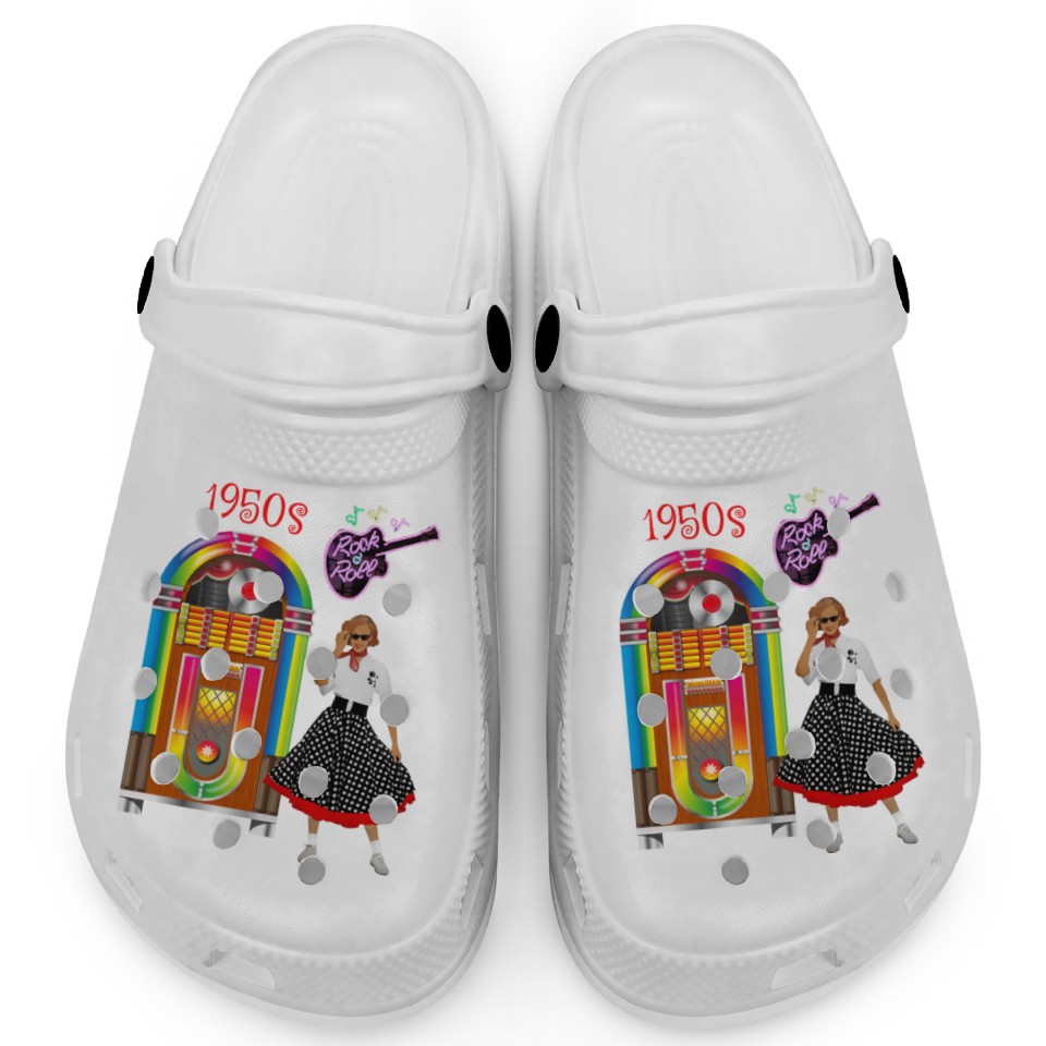 Rock and Roll Vintage Jukebox Clogs | ID 92363693 by Camila Fernandes ...