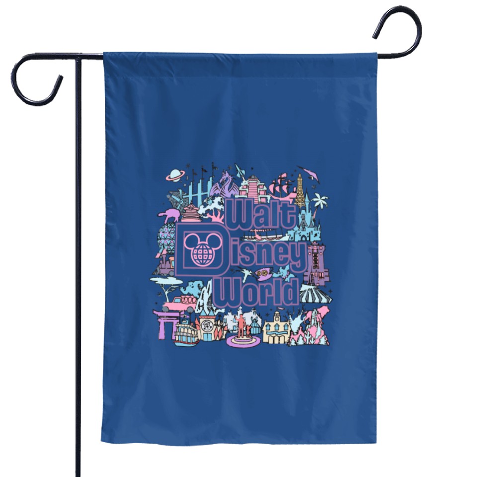 Retro Walt Disney World Garden Flags, Disneyworld Garden Flags, Vintage ...
