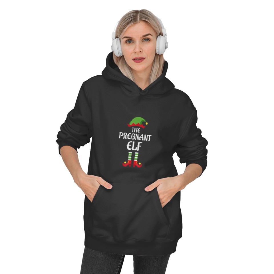Pregnant Elf Family Matching Group Christmas Hoodies