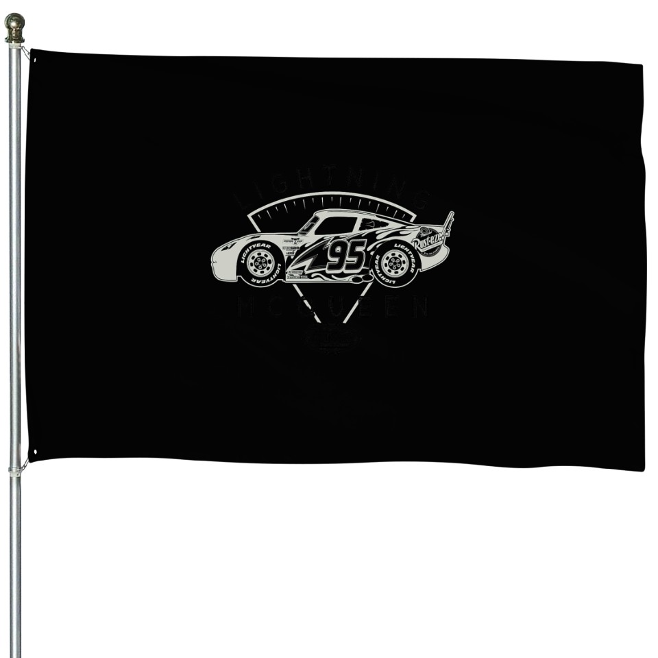 Disney and Pixar's Cars Lightning McQueen Profile Rust-Eze House Flags ...