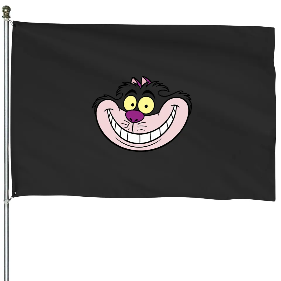 Disney Alice In Wonderland Cheshire Cat Big Face House Flags | ID ...