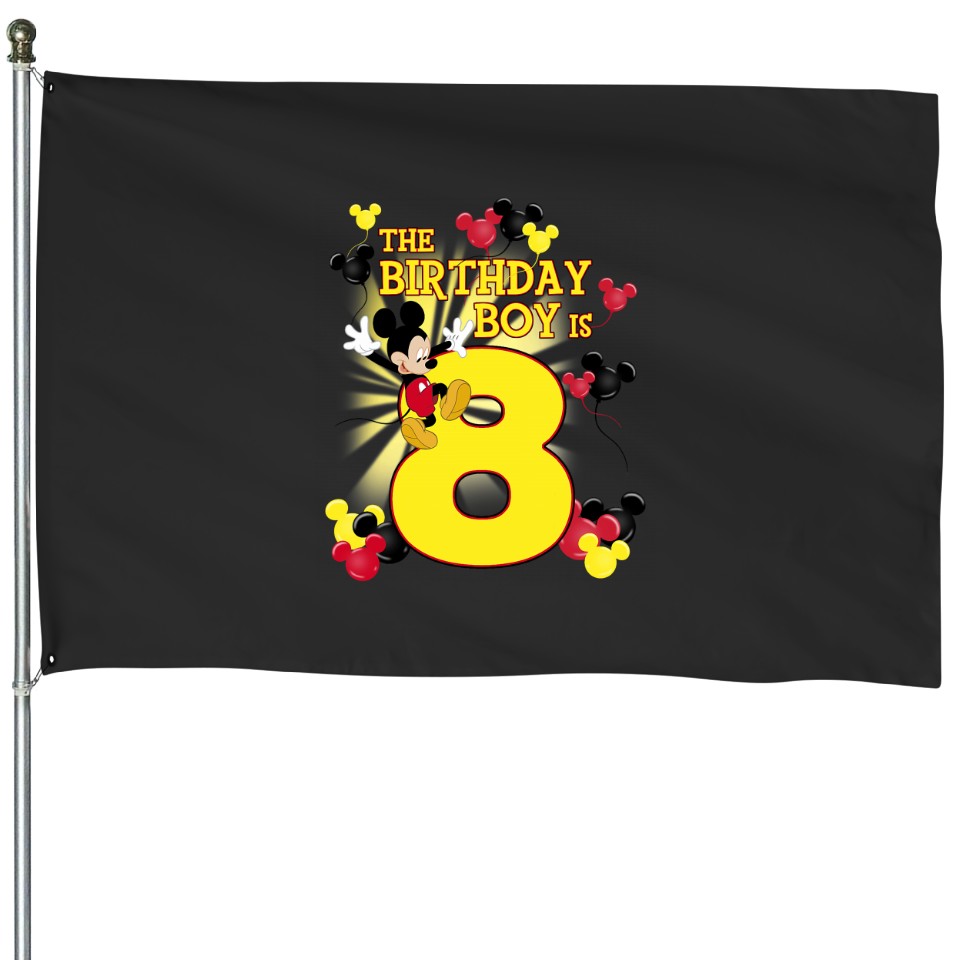 Disney Mickey And Friends Mickey 8th Birthday Boy House Flags | ID ...